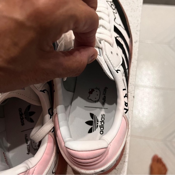 Adidas Black and White Sneakers with Pink Soles - Picture 6 of 6